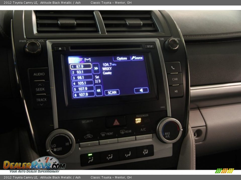 2012 Toyota Camry LE Attitude Black Metallic / Ash Photo #11