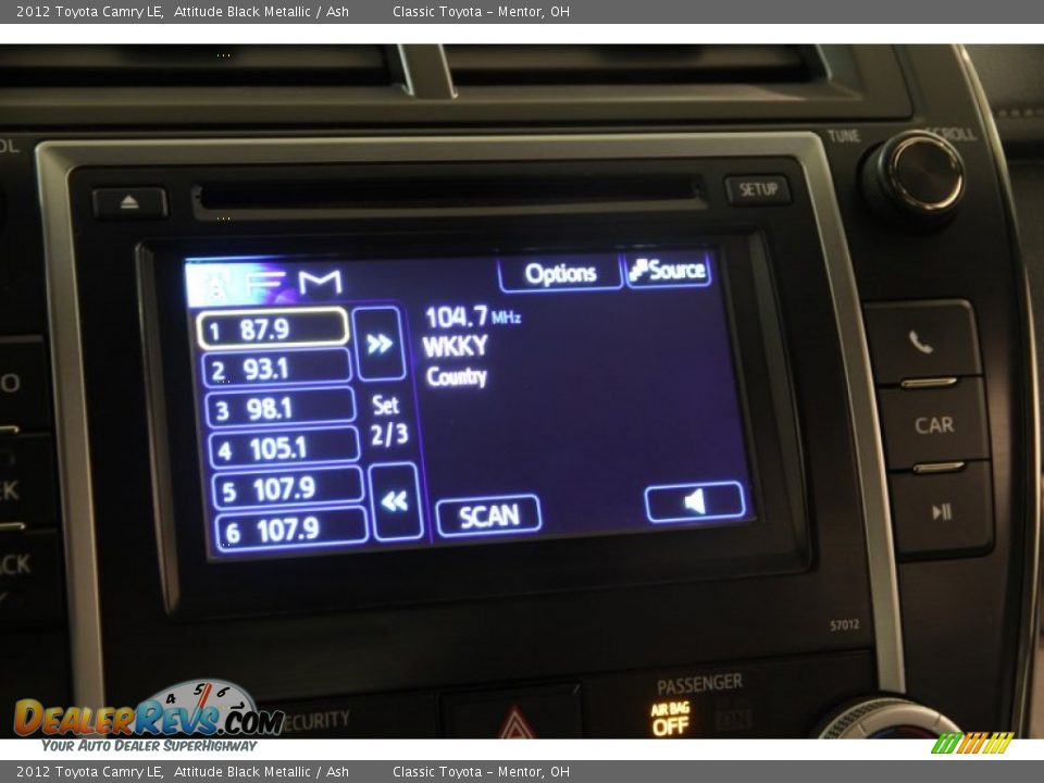 2012 Toyota Camry LE Attitude Black Metallic / Ash Photo #12