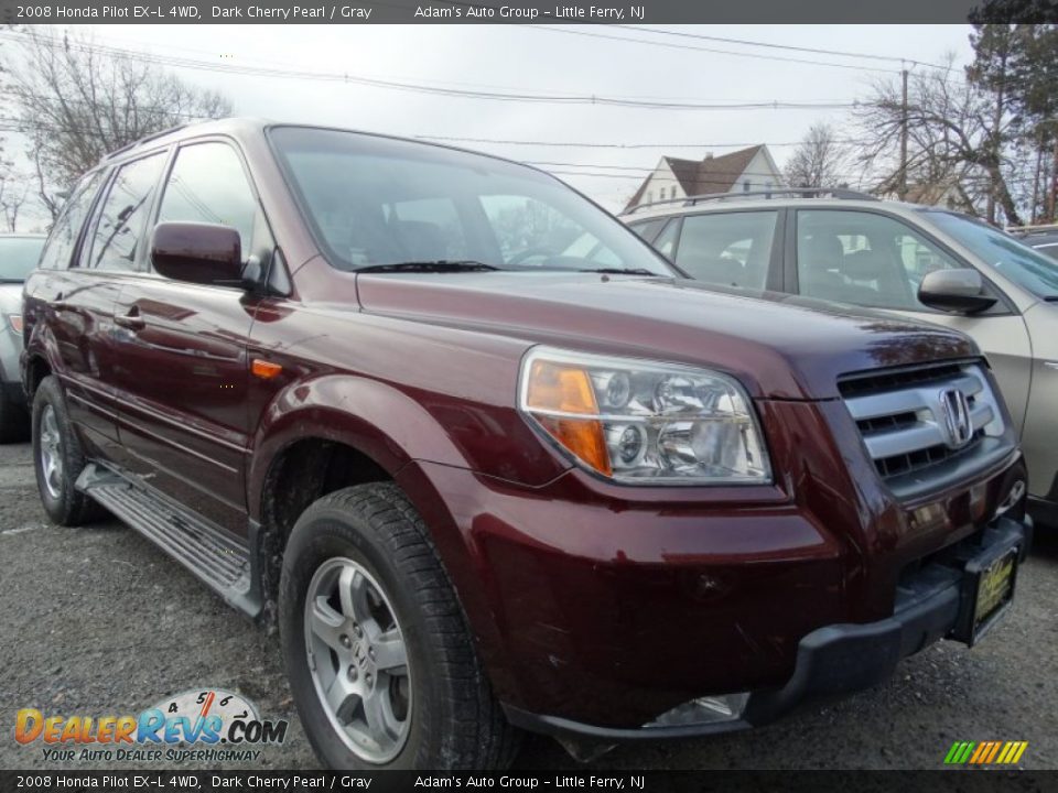 2008 Honda Pilot EX-L 4WD Dark Cherry Pearl / Gray Photo #3