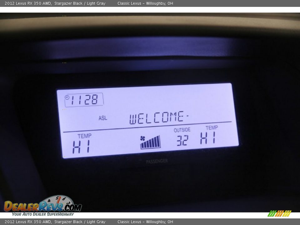 2012 Lexus RX 350 AWD Stargazer Black / Light Gray Photo #11