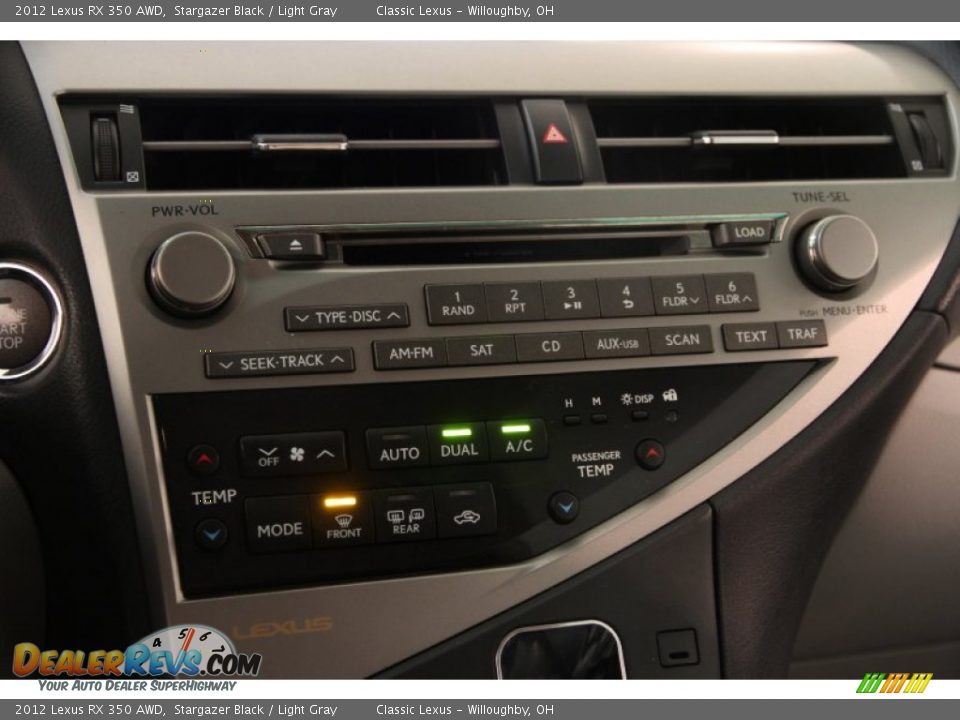 2012 Lexus RX 350 AWD Stargazer Black / Light Gray Photo #12