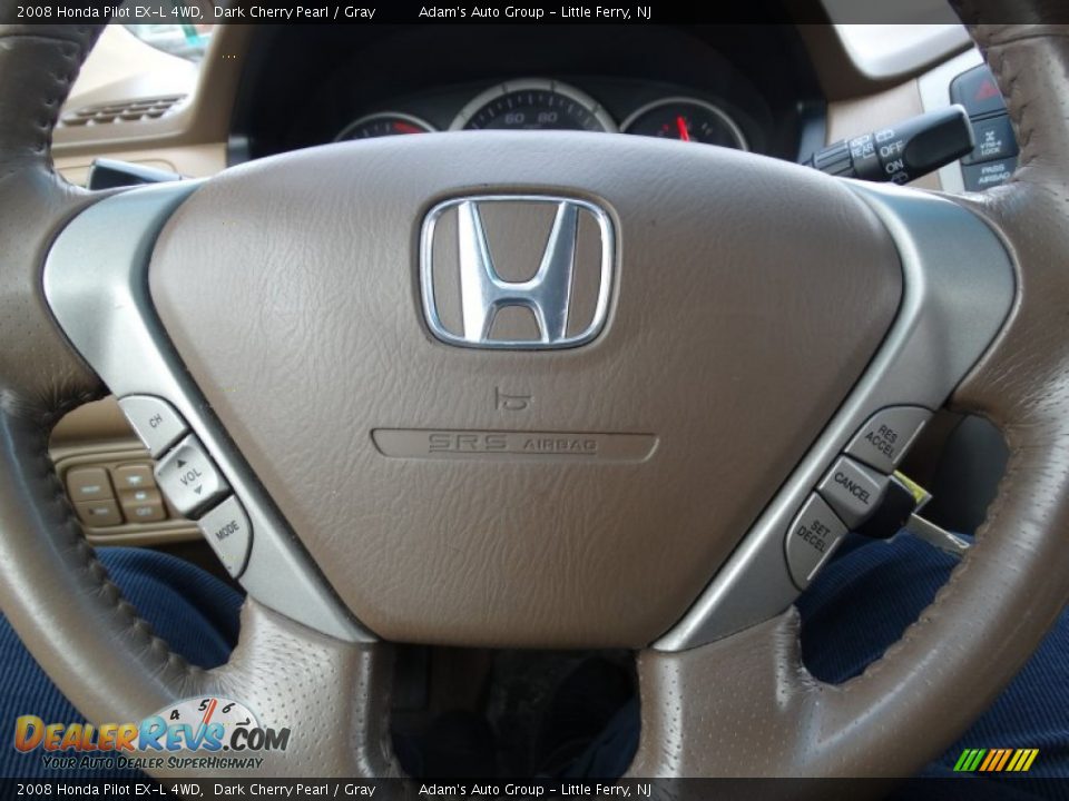 2008 Honda Pilot EX-L 4WD Dark Cherry Pearl / Gray Photo #8