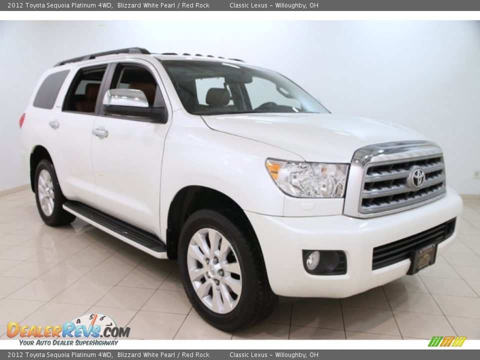 2012 Toyota Sequoia Platinum 4WD Blizzard White Pearl / Red Rock Photo #1