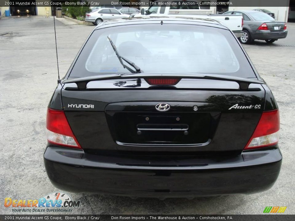 2001 Hyundai Accent GS Coupe Ebony Black / Gray Photo #7