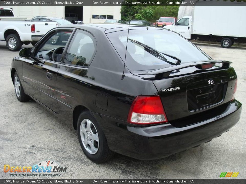 2001 Hyundai Accent GS Coupe Ebony Black / Gray Photo #8