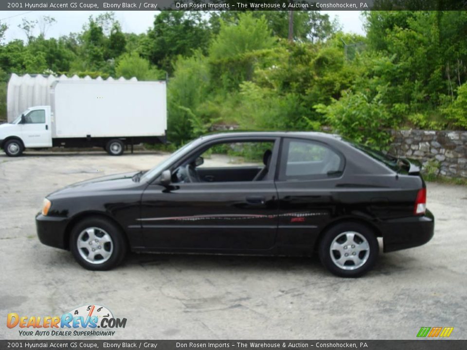 2001 Hyundai Accent GS Coupe Ebony Black / Gray Photo #9