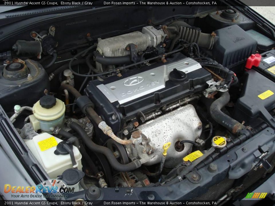 2001 Hyundai Accent GS Coupe Ebony Black / Gray Photo #20