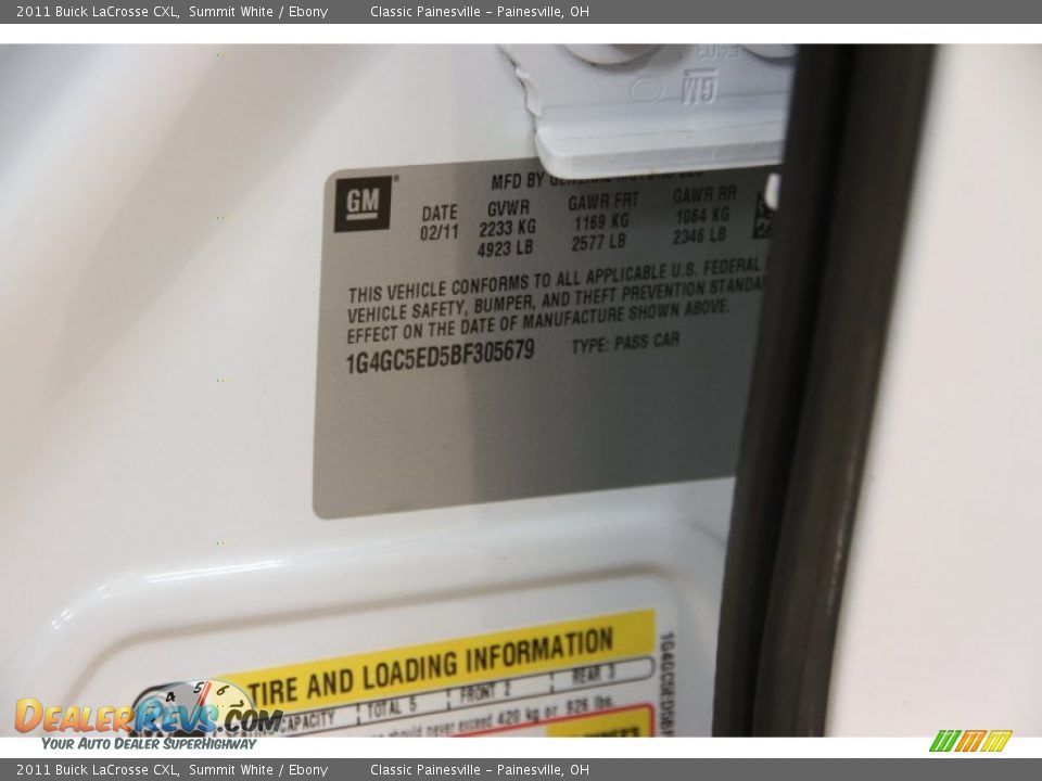 2011 Buick LaCrosse CXL Summit White / Ebony Photo #17