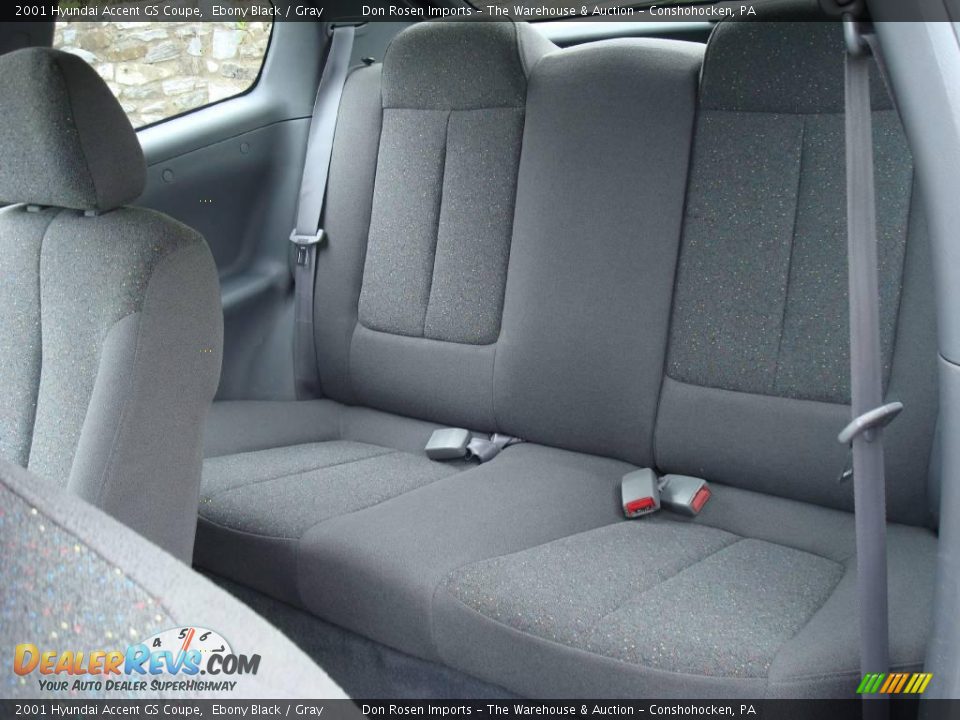 2001 Hyundai Accent GS Coupe Ebony Black / Gray Photo #25