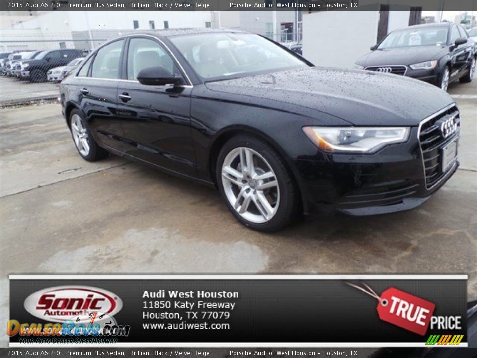 2015 Audi A6 2.0T Premium Plus Sedan Brilliant Black / Velvet Beige Photo #1