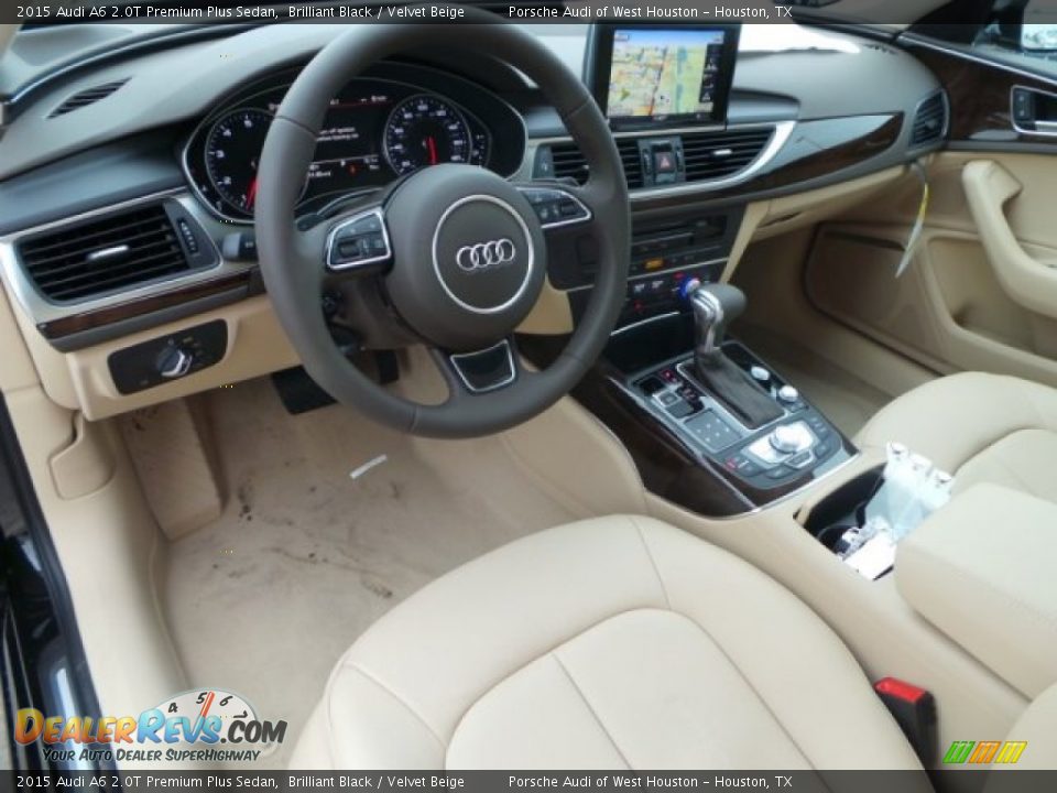 2015 Audi A6 2.0T Premium Plus Sedan Brilliant Black / Velvet Beige Photo #11