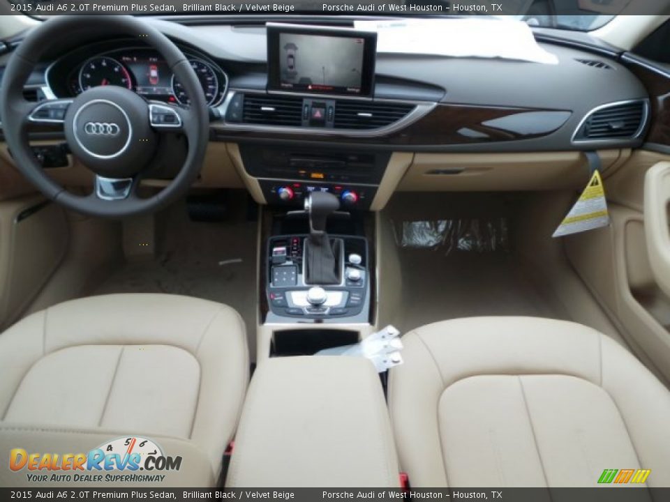 2015 Audi A6 2.0T Premium Plus Sedan Brilliant Black / Velvet Beige Photo #26