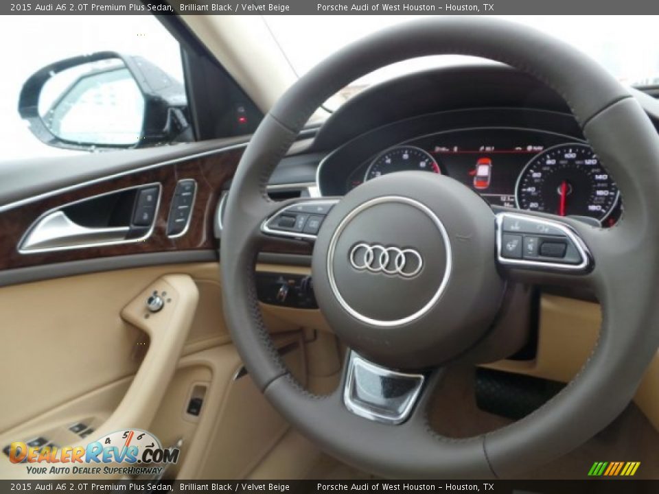2015 Audi A6 2.0T Premium Plus Sedan Brilliant Black / Velvet Beige Photo #27
