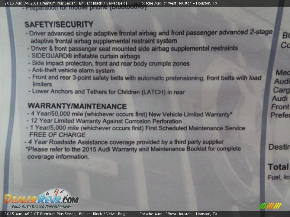 2015 Audi A6 2.0T Premium Plus Sedan Brilliant Black / Velvet Beige Photo #34