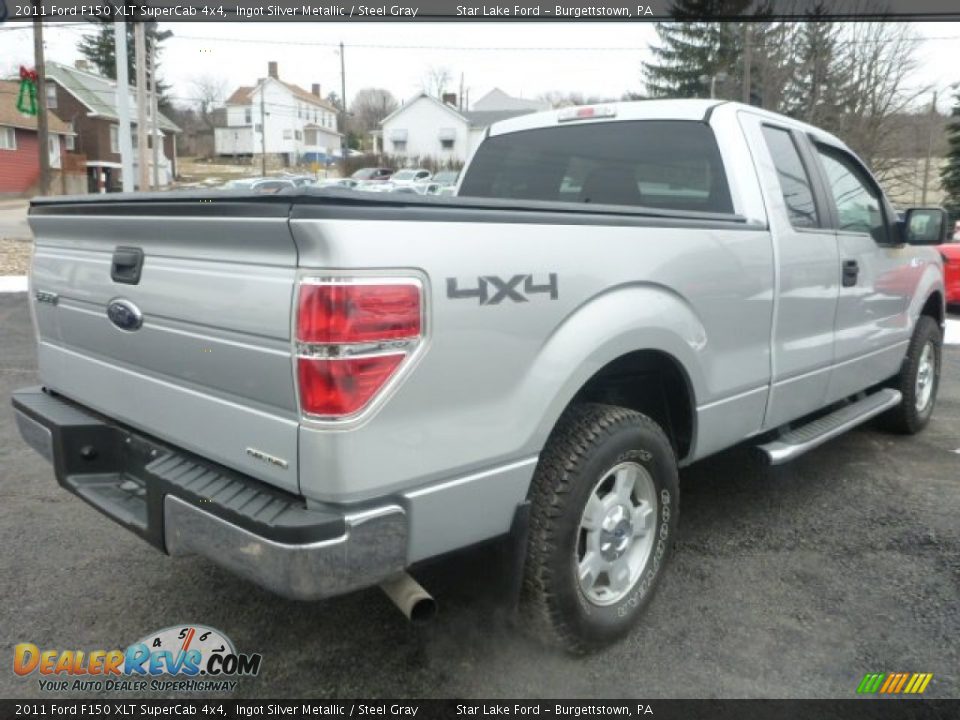 2011 Ford F150 XLT SuperCab 4x4 Ingot Silver Metallic / Steel Gray Photo #5