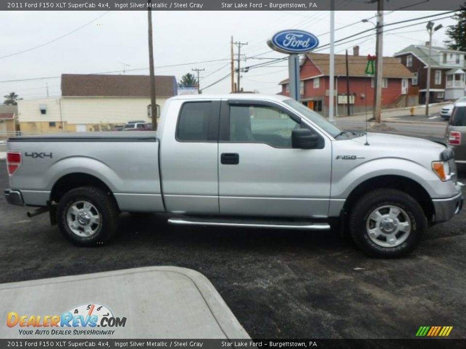 2011 Ford F150 XLT SuperCab 4x4 Ingot Silver Metallic / Steel Gray Photo #6