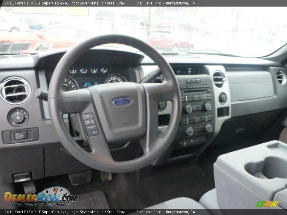 2011 Ford F150 XLT SuperCab 4x4 Ingot Silver Metallic / Steel Gray Photo #12