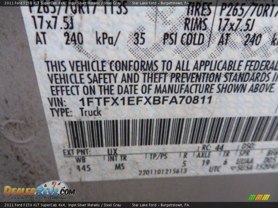 2011 Ford F150 XLT SuperCab 4x4 Ingot Silver Metallic / Steel Gray Photo #14