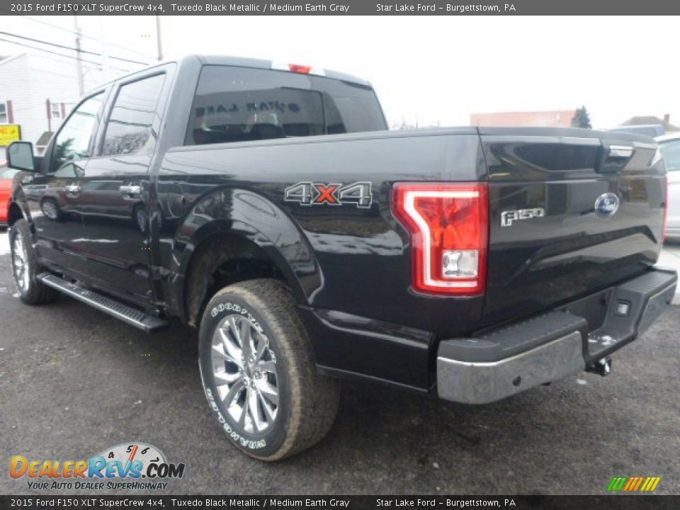 2015 Ford F150 XLT SuperCrew 4x4 Tuxedo Black Metallic / Medium Earth Gray Photo #3