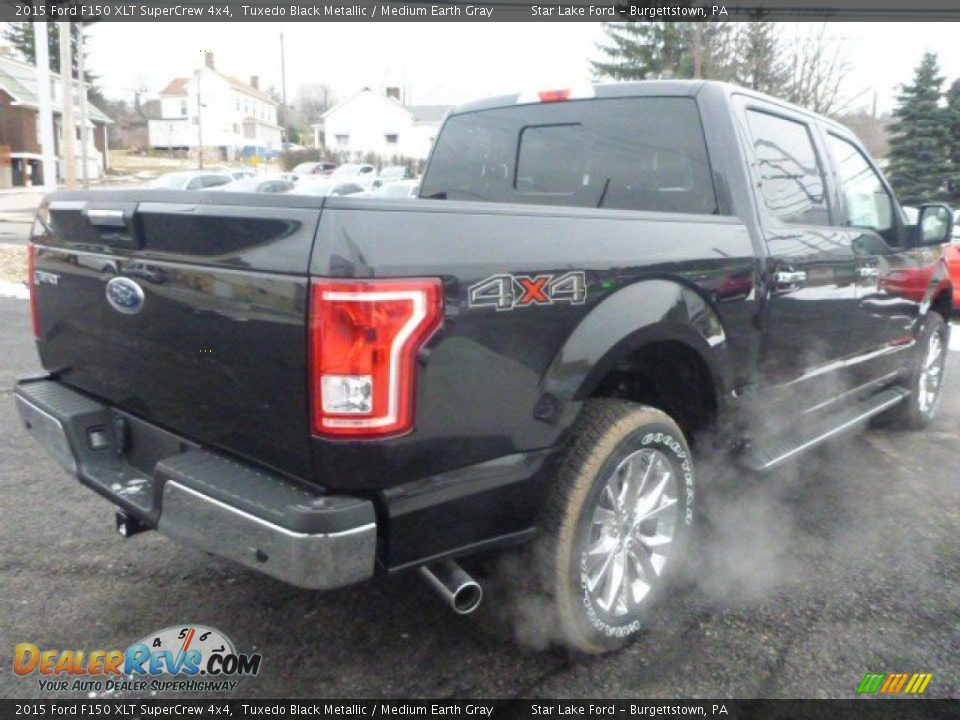 2015 Ford F150 XLT SuperCrew 4x4 Tuxedo Black Metallic / Medium Earth Gray Photo #5