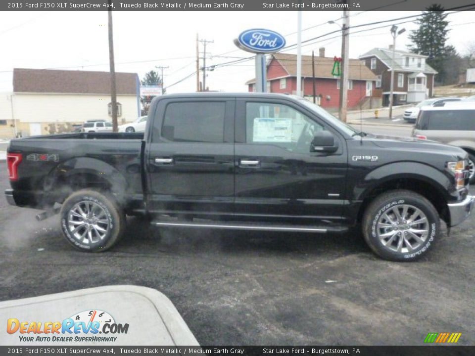 2015 Ford F150 XLT SuperCrew 4x4 Tuxedo Black Metallic / Medium Earth Gray Photo #6