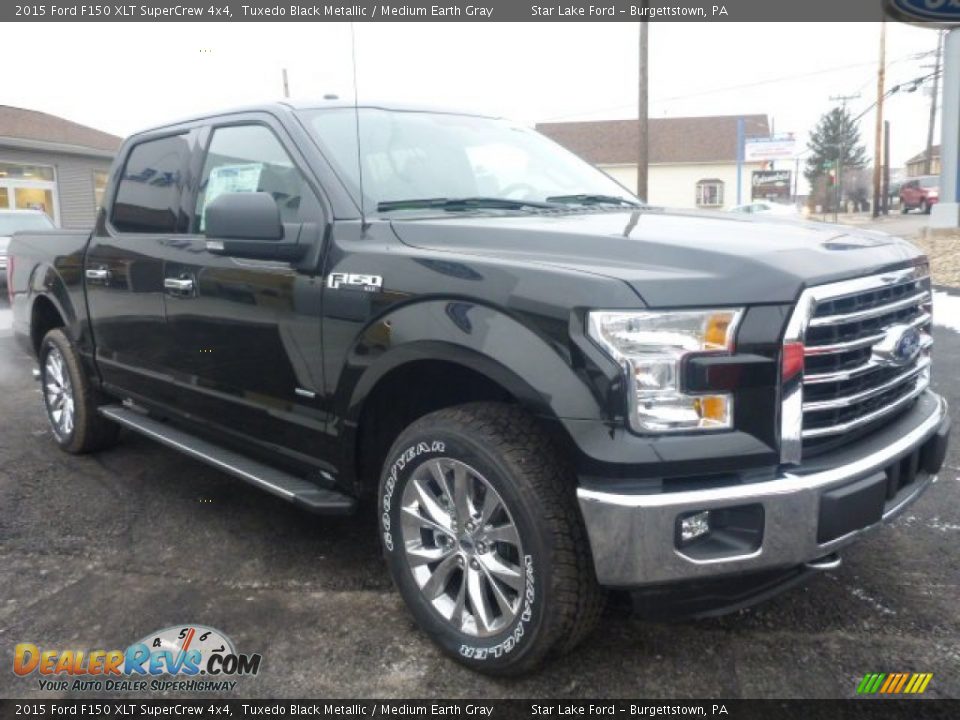 2015 Ford F150 XLT SuperCrew 4x4 Tuxedo Black Metallic / Medium Earth Gray Photo #7