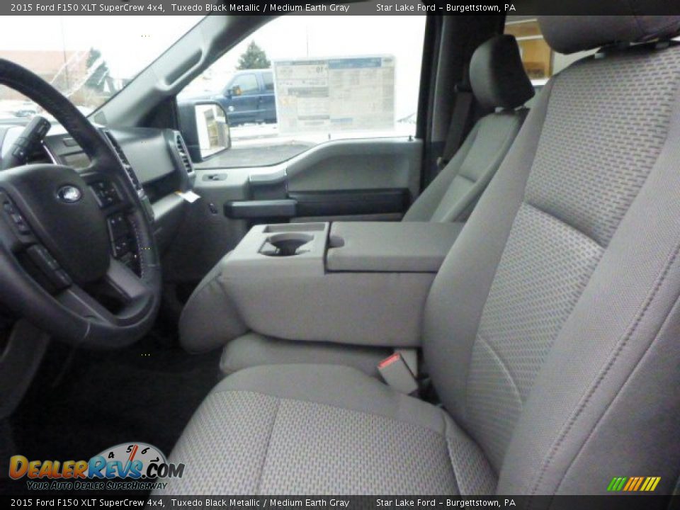 2015 Ford F150 XLT SuperCrew 4x4 Tuxedo Black Metallic / Medium Earth Gray Photo #10