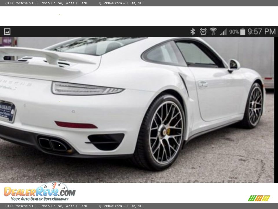 2014 Porsche 911 Turbo S Coupe White / Black Photo #10