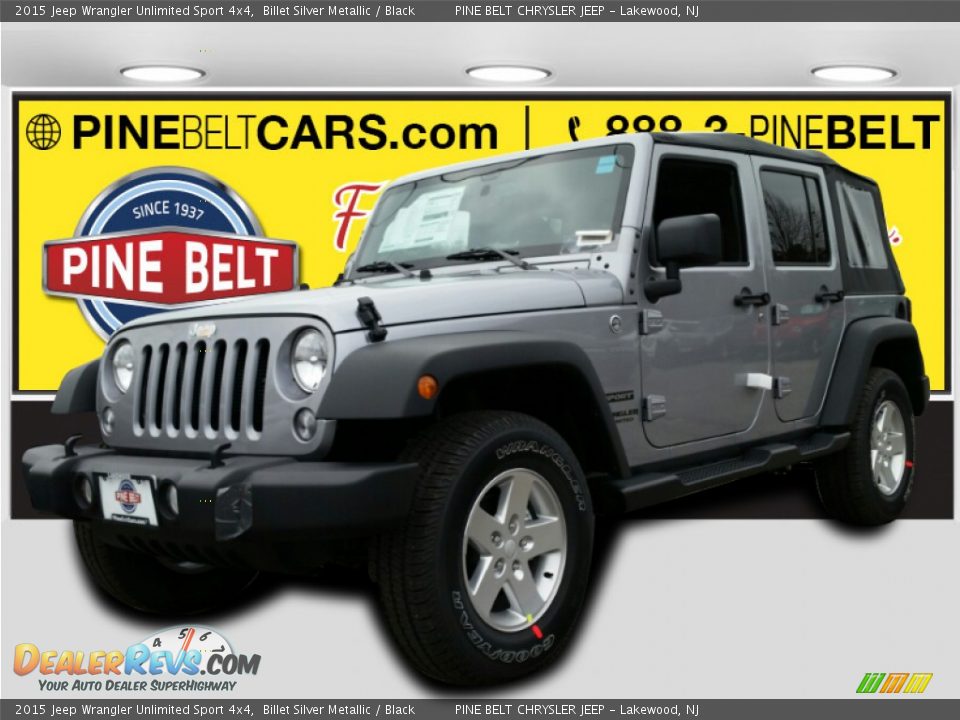 2015 Jeep Wrangler Unlimited Sport 4x4 Billet Silver Metallic / Black Photo #1