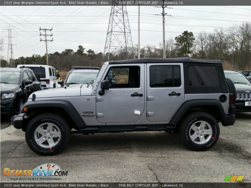 2015 Jeep Wrangler Unlimited Sport 4x4 Billet Silver Metallic / Black Photo #3