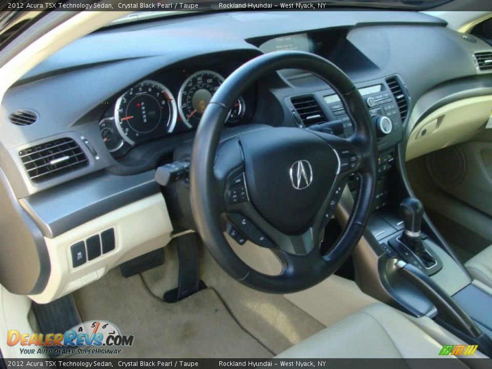 2012 Acura TSX Technology Sedan Crystal Black Pearl / Taupe Photo #9