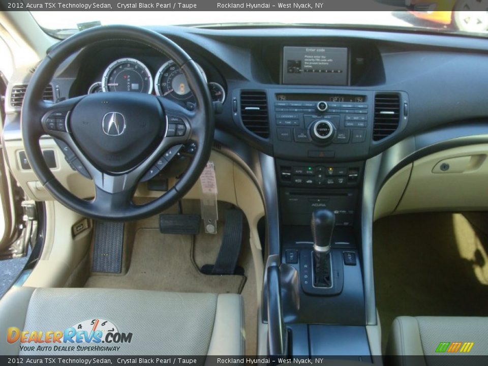 2012 Acura TSX Technology Sedan Crystal Black Pearl / Taupe Photo #12