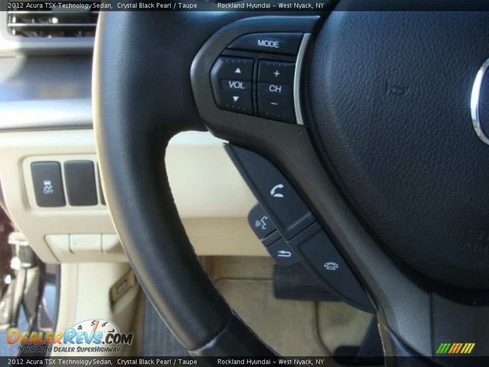 2012 Acura TSX Technology Sedan Crystal Black Pearl / Taupe Photo #15