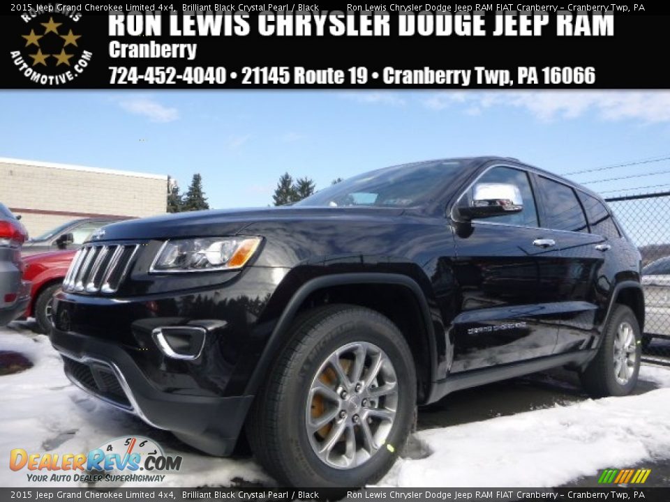 2015 Jeep Grand Cherokee Limited 4x4 Brilliant Black Crystal Pearl / Black Photo #1