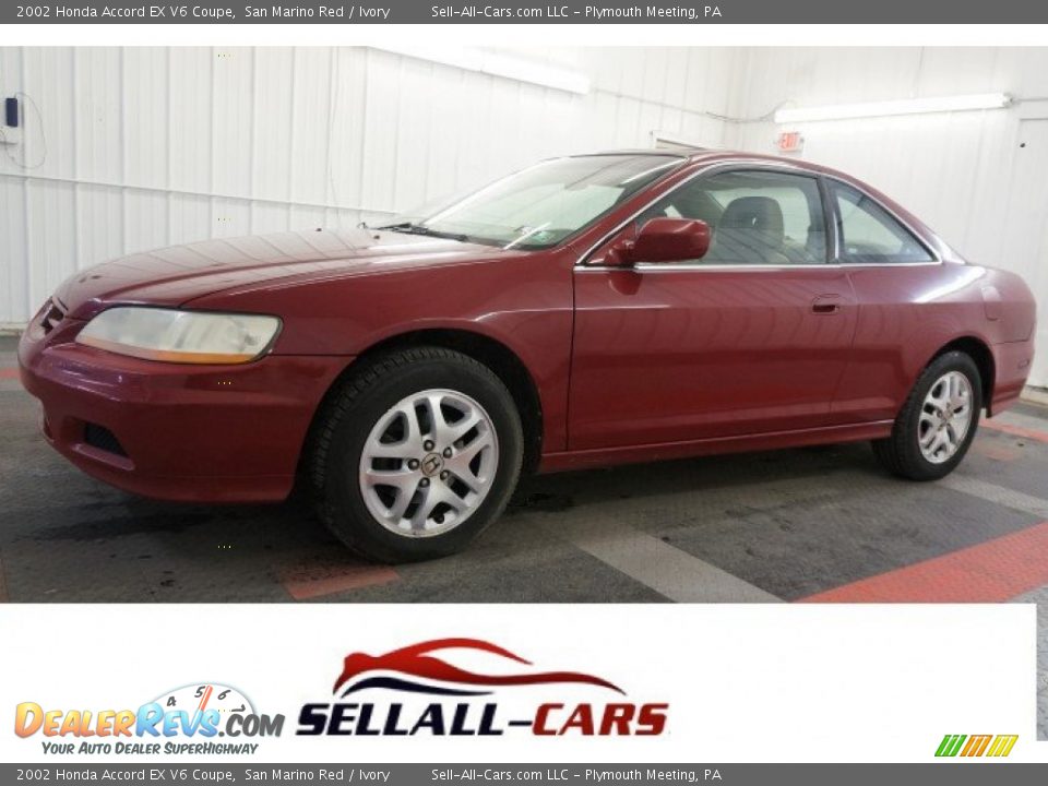 2002 Honda Accord EX V6 Coupe San Marino Red / Ivory Photo #1