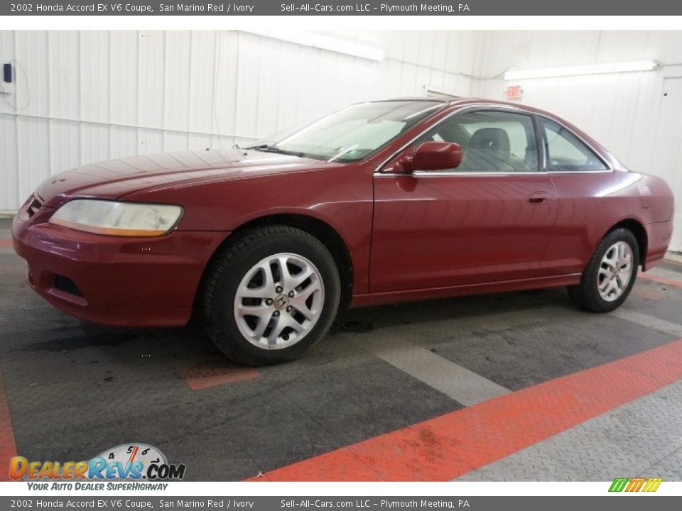 2002 Honda Accord EX V6 Coupe San Marino Red / Ivory Photo #2