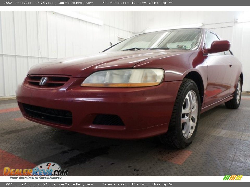 2002 Honda Accord EX V6 Coupe San Marino Red / Ivory Photo #3