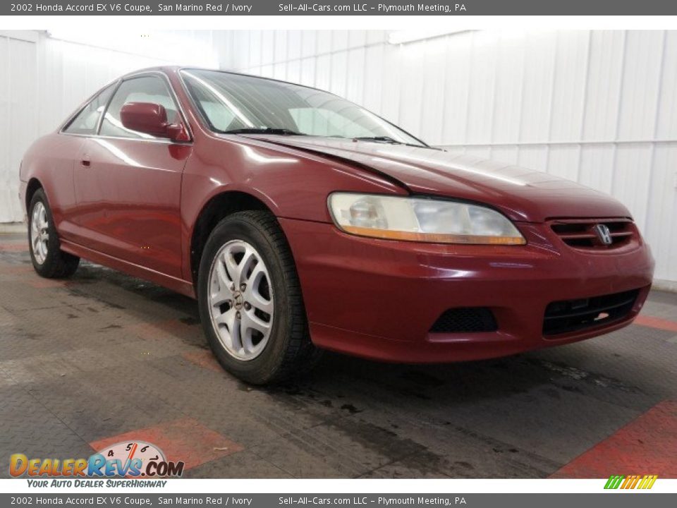 2002 Honda Accord EX V6 Coupe San Marino Red / Ivory Photo #5