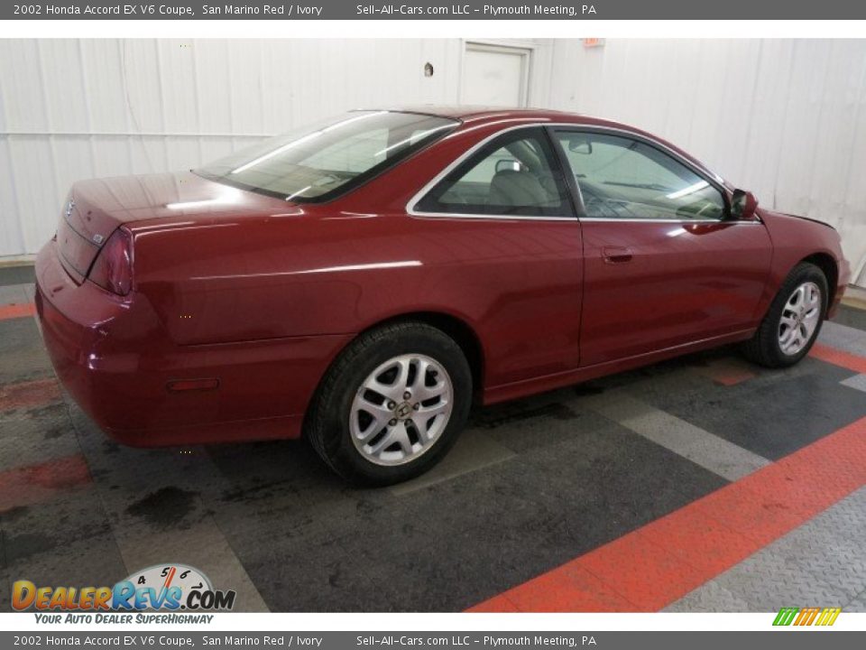 2002 Honda Accord EX V6 Coupe San Marino Red / Ivory Photo #7