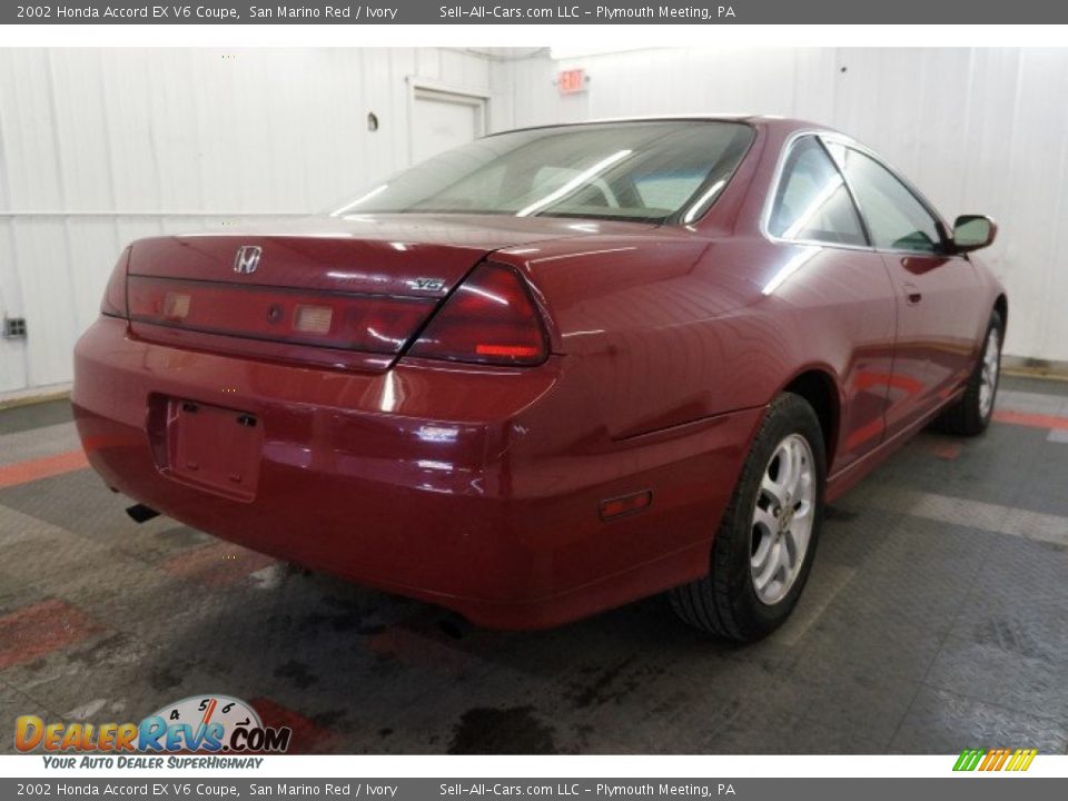 2002 Honda Accord EX V6 Coupe San Marino Red / Ivory Photo #8