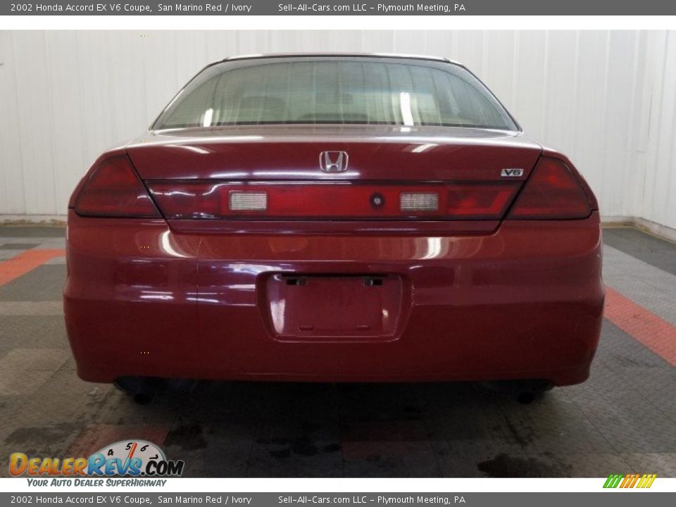 2002 Honda Accord EX V6 Coupe San Marino Red / Ivory Photo #9