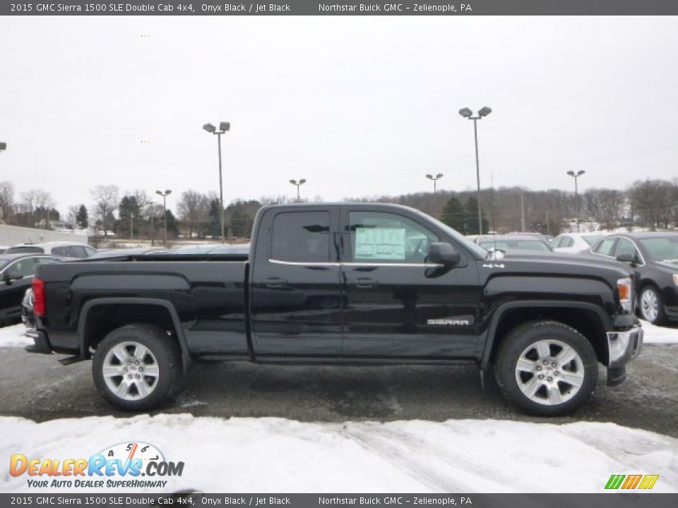 2015 GMC Sierra 1500 SLE Double Cab 4x4 Onyx Black / Jet Black Photo #7