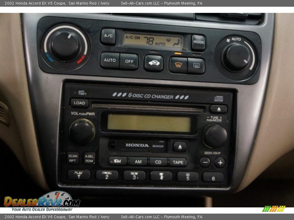 2002 Honda Accord EX V6 Coupe San Marino Red / Ivory Photo #26