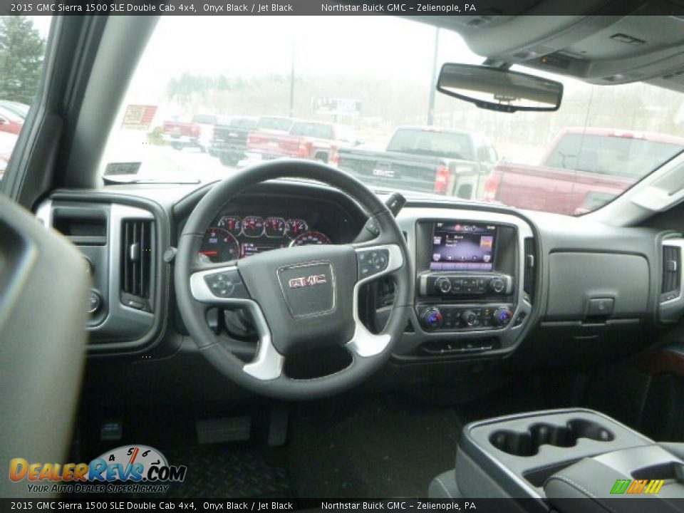2015 GMC Sierra 1500 SLE Double Cab 4x4 Onyx Black / Jet Black Photo #14