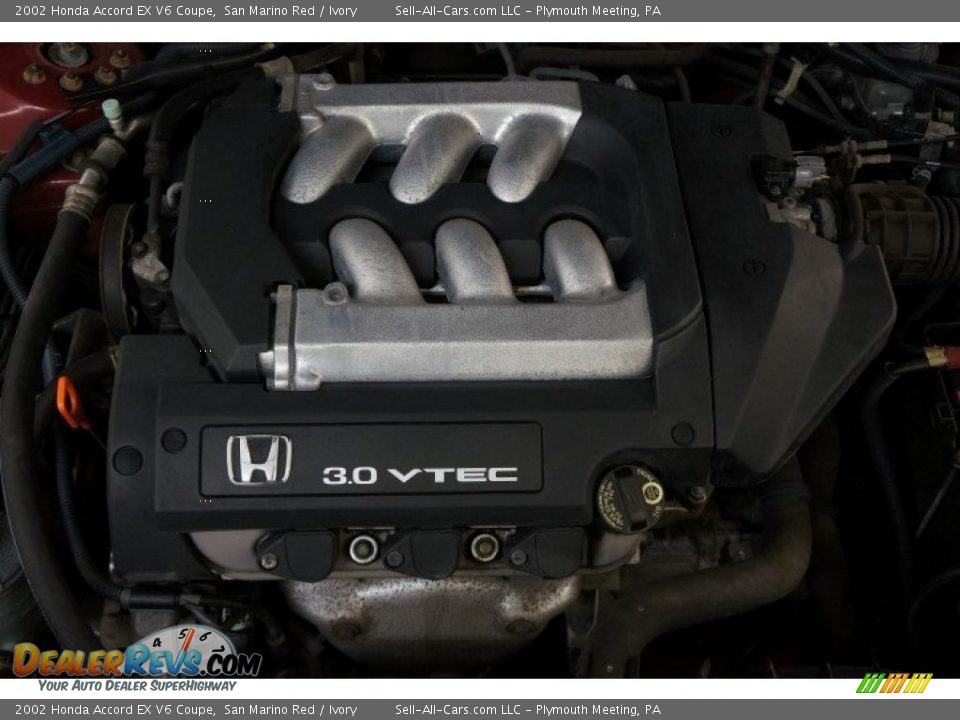 2002 Honda Accord EX V6 Coupe San Marino Red / Ivory Photo #29