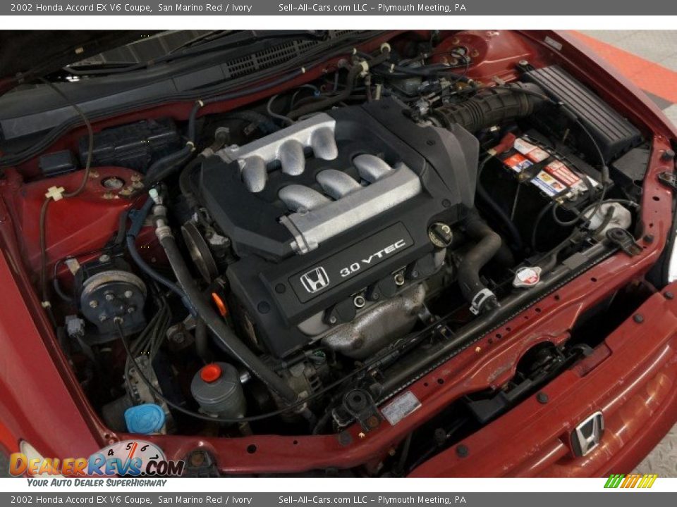 2002 Honda Accord EX V6 Coupe San Marino Red / Ivory Photo #30