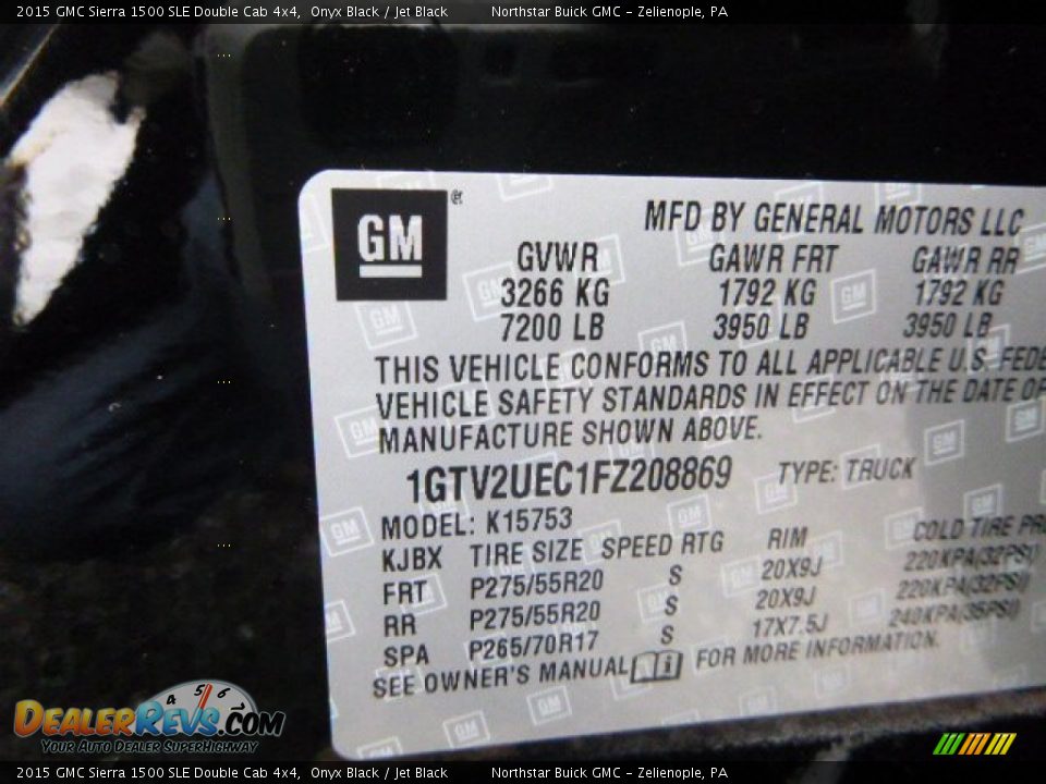 2015 GMC Sierra 1500 SLE Double Cab 4x4 Onyx Black / Jet Black Photo #16