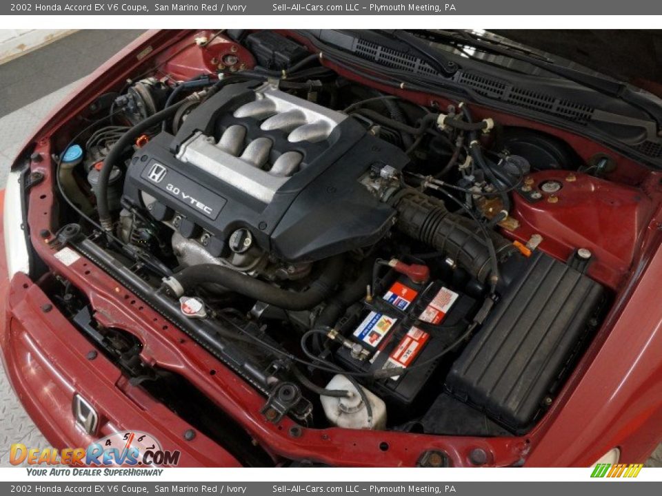 2002 Honda Accord EX V6 Coupe San Marino Red / Ivory Photo #31