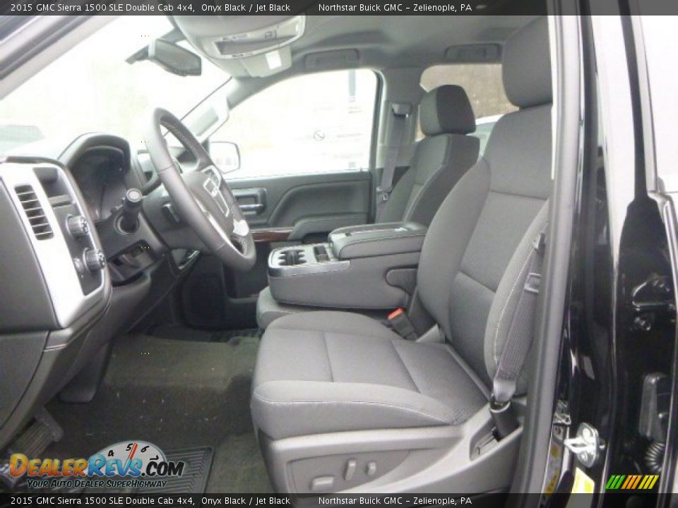 2015 GMC Sierra 1500 SLE Double Cab 4x4 Onyx Black / Jet Black Photo #17