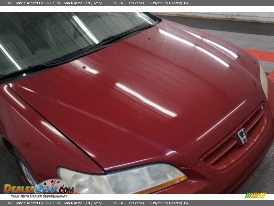 2002 Honda Accord EX V6 Coupe San Marino Red / Ivory Photo #35